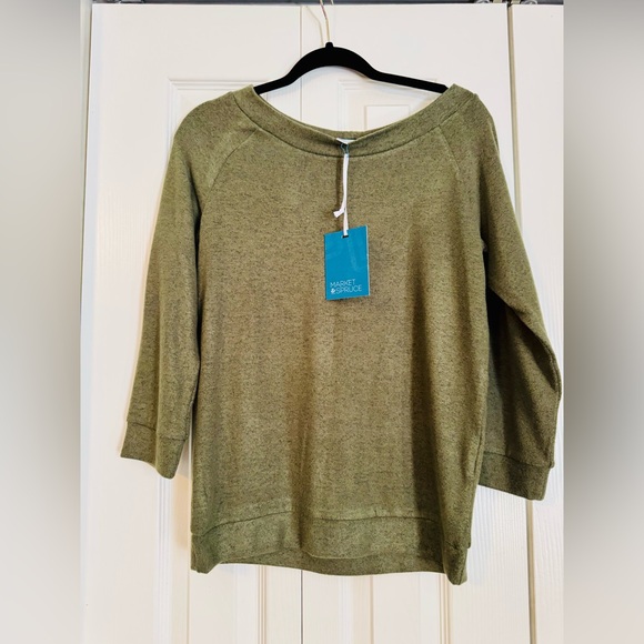 Market & Spruce Olive Green Women's Sweater - Picture 1 of 3